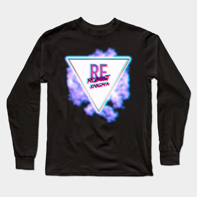 Red/Blue 3D Vaporwave Logo Long Sleeve T-Shirt by RobustEnigma